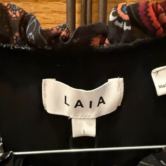 Anthropologie Laia Maxi Dress, Black Motif, SZ L - Picture 11 of 11